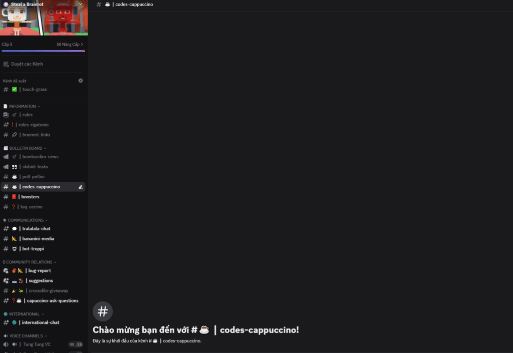 Kênh code được thêm vào Discord